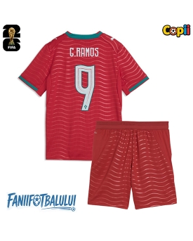 Portugalia Goncalo Ramos #9 Echipament de Fotbal Replică Mondial 2026 Copii Acasa (+ Șorturi)